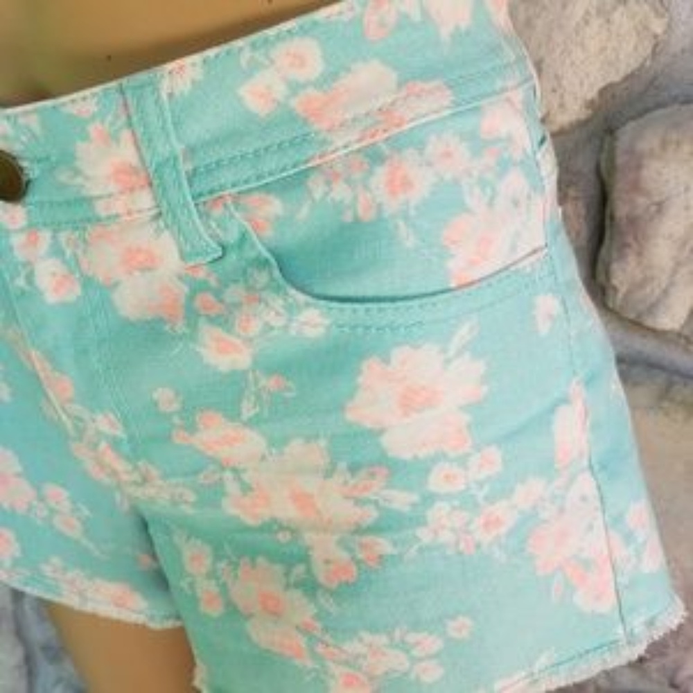 FOREVER 21 | Blue and Pink Floral Shorts - Picture 2 of 5